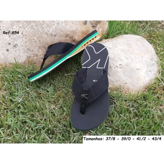 Amortecedor Salto Chinelo Masculino - Fotos Reais 100% - Preto/Vinho K52