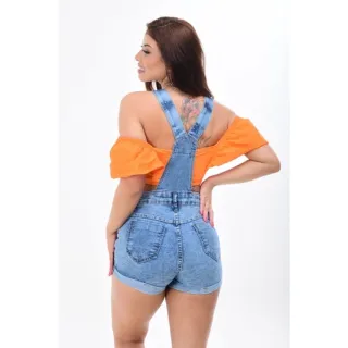 Lycra Jeans Macaquinho com estilo e conforto - Azul Escuro