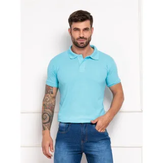 Uniforme Masculino: Camisa Polo Básica Piquet Lisa - Azul Royal