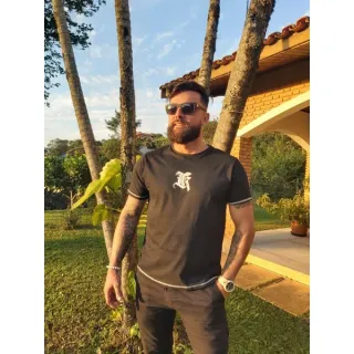 Camiseta Long Line Masculina em Algodão - Tshorts - Marinho Tshorts