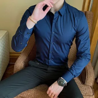 Camisa Social Masculina de Luxo Manga Longa - Estilosa Slim Fit - Vermelho