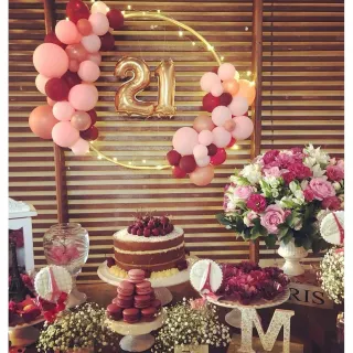 Decoração Balão Metalizada Rose Gold Número 18 - 45cm - 5