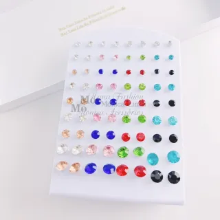 Atacado kit Ponto de Luz Brincos Revenda - 36 Pares em ordem Crescente - 36 pares prata