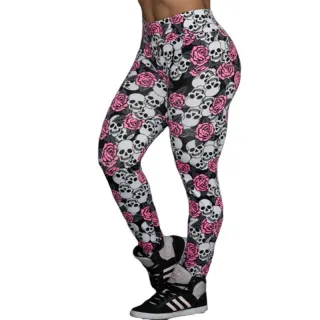 Moda Feminina: Leg Estampado de Corda Poá para Academia - Azul