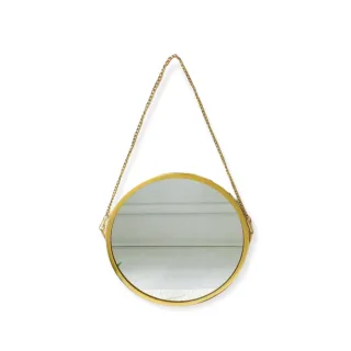 Espelho Redondo Decorativo de 20 cm com Alça em Cordão para Sala de Estar