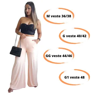 Pantalona Cintura Alta com Forro, Tamanho M ao G1 - Marsala