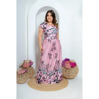 Cinto Acompanha Vestido Longo Estampado