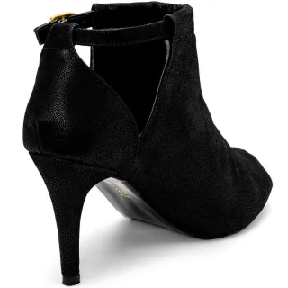 Promoção Ankle Boot Feminina Salto Alto Fino - Pronta Entrega - Nude