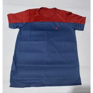 Malha fria furadinho dry fit poliéster: camisa masculina para treino na academia - Azul e Vermelho