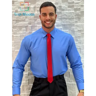 Promoção de Camisas Masculinas Sociais Slim em Várias Cores - Tamanhos do P ao GG - Rosa Shok