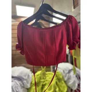 Ciganhinha Corselet Delicado Comportado Barbatanas Cropped Feminino - Azul Bebê