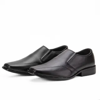 Barato Promoção Sapato Social Masculino Confortável Elástico Bico Quadrado - CAFE