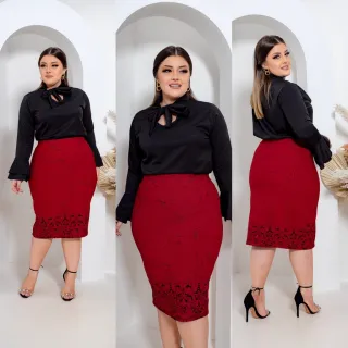 Saia Social Evangélica de Jacard com Elastano - VERDE 4