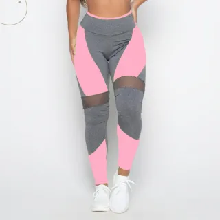 Roupa Fitness Feminina Kit 3 Calça Legging Tela para Academia e Ginástica - CINZA/ROSA