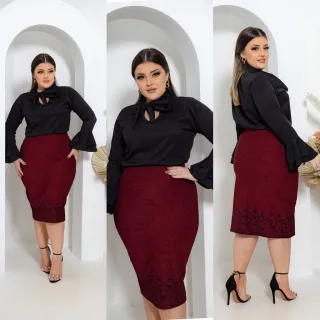 Saia Social Evangélica de Jacard com Elastano - VERDE 4