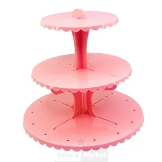 Suporte de Doces Cupcake Piruliteiro Porta Balas - 3 Andares - Verde Bandeira