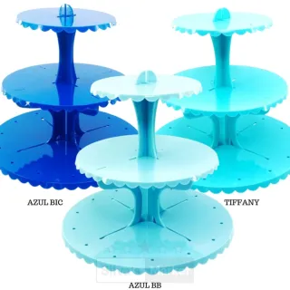 Suporte de Doces Cupcake Piruliteiro Porta Balas - 3 Andares - Verde Bandeira