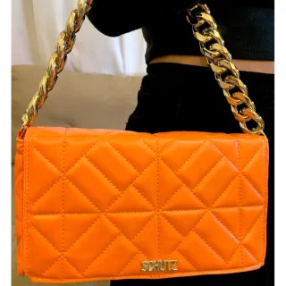 SHTZ - Bolsa Feminina de Ombro com Alça de Corrente Grossa - AMARELA