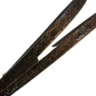 Regulagem de Luxo em Couro para Bandinha de Chapéu - Trança Havana