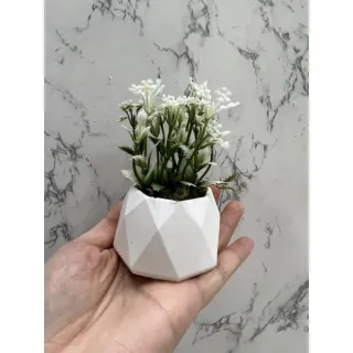 Mini Vaso Losango / Triângulo - Kit com 3 Arranjos - triângulo branco*