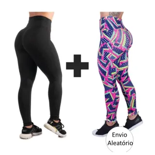 Suplex Fitness Legging Feminina Cintura Alta - Kit 2 Calças - Azul e Azul