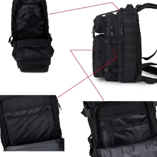 Militar Mochila Tática Assault 40L Camping Impermeável - Verde (com bandeira)