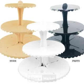 Suporte de Doces Cupcake Piruliteiro Porta Balas - 3 Andares - Verde Bandeira