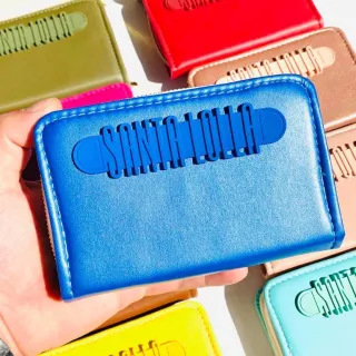 Carteira feminina tamanho médio em zíper com porta cartões, documentos, cédulas e moedas - Cores variadas - SL verde Tiffany