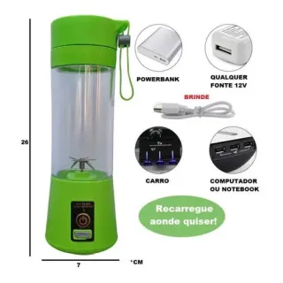 Liquidificador Portátil Recarregável Shake Take Juice Cup - ALEATÓRIO F