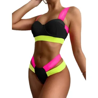 Promoção Biquini Neon Super Luxo com Bojo - Moda Praia Roupas Femininas - tamanho unico onça