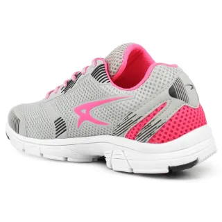 Raibull Tênis Esportivo Feminino Confortável para Academia e Caminhada - Cinza-Pink