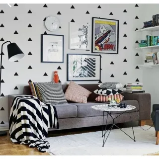 Adesivo Autocolante 3D para Sala, Quarto, Cozinha ou Banheiro - Papel de Parede 5 METROS x 45CM - Triângulo colorido