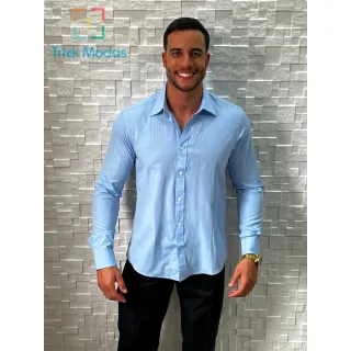 Promoção de Camisas Masculinas Sociais Slim em Várias Cores - Tamanhos do P ao GG - Rosa Shok