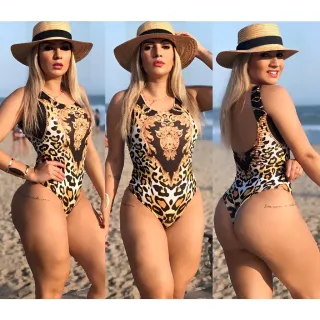 Suplex Body Feminino Cavado Estampas Varias - Maio Praia Bory - onca marrom