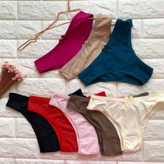 Conjunto 10 Calcinhas Tanga Adulto - Microfibra Confortável, Várias Estampas - Forro de Algodão - G (40)