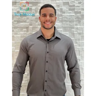 Promoção de Camisas Masculinas Sociais Slim em Várias Cores - Tamanhos do P ao GG - Rosa Shok