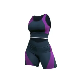 Conjunto Fitness Short e Top de Treino sem Decote - Roupa Academia - Azul Claro