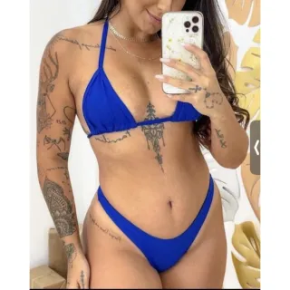 Conjunto asa delta biquíni onça: moda blogueira - Asa delta Vermelho canelado