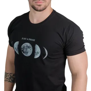 Camisa Masculina Premium Algodão Estampada Fases Lua Gola Redonda