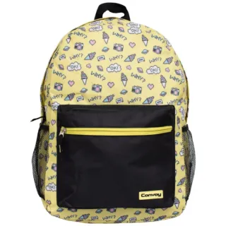 Envio Já! Mochila Geométrica Casual Convoy Impermeável para Trabalho e Universitário - Amarelo
