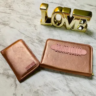 Carteira Feminina em couro com zíper, porta cartões e documentos - cores variadas - KIT SL VERD TIFFANY