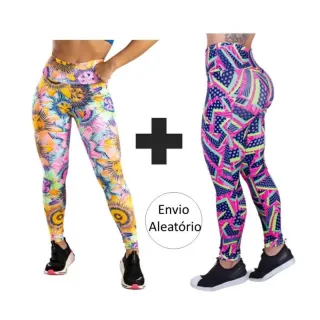 Suplex Fitness Legging Feminina Cintura Alta - Kit 2 Calças - Azul e Azul