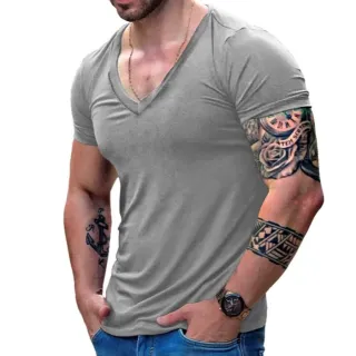 Decote V Funda Camisa Masculina Slim Fit Básica - Vinho