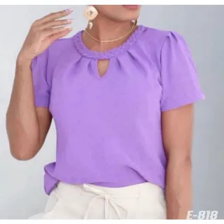 Blusa social feminina manga curta M G GG duna