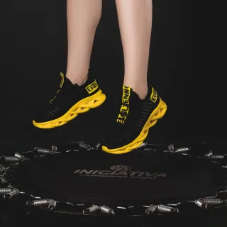 Garantia de Qualidade: Tênis Branco Confortável e Leve para Academia - Feminino, Masculino e Unissex - Preto Amarelo