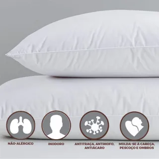 Travesseiro Confortável e Super Macio - Kit com 2 unidades - Azul Marinho Matelado