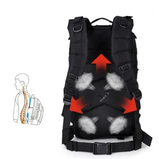 Militar Mochila Tática Assault 40L Camping Impermeável - Verde (com bandeira)