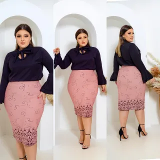 Saia Social Evangélica de Jacard com Elastano - VERDE 4