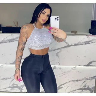 Frente Única Brilho Cropped - Costa Aberta - Unico veste p m