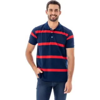 Camisa Masculina Polo de Malha Piquet, Manga Curta
